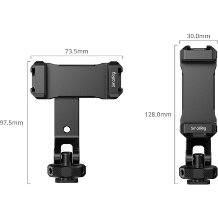 SmallRig 6661 PC-T1 - metalowe mocowanie do smartfona z trzema uchwytami typu zimna stopka - wymiary